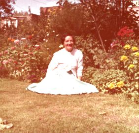 mom in garden